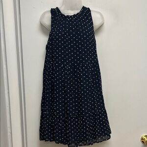 LOFT Navy Polka Dot Tiered Sleeveless Dress | Size Small | NWT